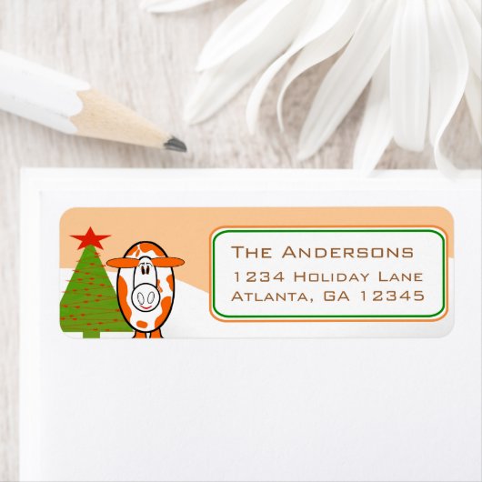 クリスマスカウデイリーファーム差出人住所 ラベル (インサイチュ)