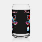 クリスマスカウブルサンタハットメキシカン ガラス缶 (左)