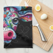 クリスマスカウブルサンタハットメキシカン キッチンタオル (四つ折り)