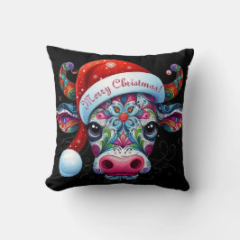 クリスマスカウブルサンタハットメキシカン クッション