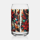 クリスマスカウブルスカルポインセティアスフェザー ガラス缶 (右)