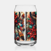 クリスマスカウブルスカルポインセティアスフェザー ガラス缶 (左)