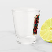 クリスマスカウブルスカルポインセティアスフェザー ショットグラス (左)