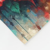 クリスマスカウブルスカルポインセティアスフェザー フリースブランケット (角)