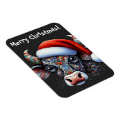 クリスマスカウブルw/サンタハットクリスマスカード マグネット (右側)