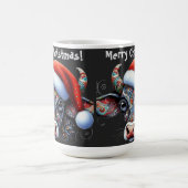 クリスマスカウブルw/サンタハットメキシコフォークアート コーヒーマグカップ (中央)