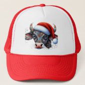 クリスマスカウブルw/サンタハットメキシコフォーク帽子 キャップ (正面)