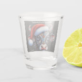 クリスマスカウブルw/サンタハットメキシコフォーク帽子 ショットグラス (裏面)
