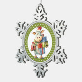 クリスマスカウプン スノーフレークピューターオーナメント (右)