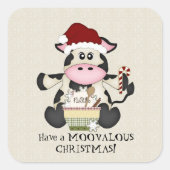 クリスマスカウホリデーシール スクエアシール (正面)