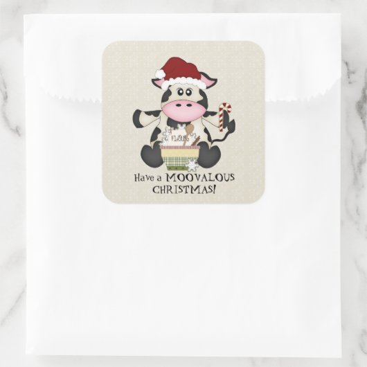 クリスマスカウホリデーシール スクエアシール (バッグ)