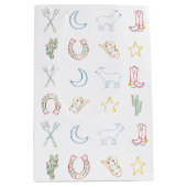 クリスマスカウボーイウェスタンカントリークリスマス ミディアムペーパーバッグ (正面)