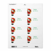 クリスマスカウボーイサンタネームタグテンプレート ラベル (フルシート)