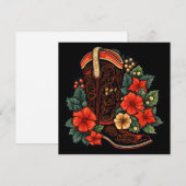 クリスマスカウボーイブーツのホリデーグリーティングカード シーズンカード (正面/裏面)