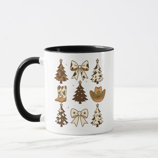 クリスマスカウボーイブーツ ウエスタンサンタ Xmas マグカップ (左)