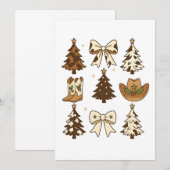 クリスマスカウボーイブーツ ウエスタンサンタ Xmas 招待状 (正面/裏面)
