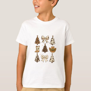 クリスマスカウボーイブーツ ウエスタンサンタ Xmas Tシャツ