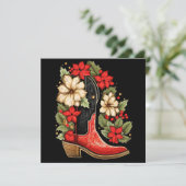 クリスマスカウボーイ靴ホリデーグリーティングカード シーズンカード (スタンド正面)