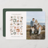 クリスマスカウントダウンフォトカードホリデーオブジェクト 招待状 (正面/裏面)