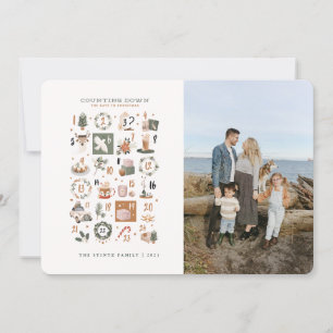 クリスマスカウントダウンフォトカードホリデーオブジェクト 招待状
