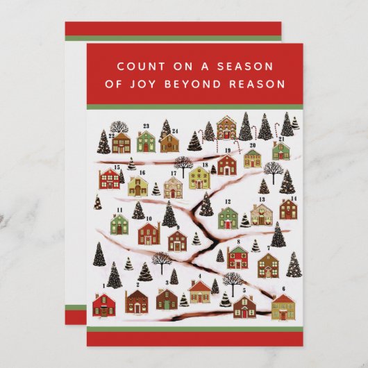 クリスマスカウントダウンホリデーカード シーズンカード (正面/裏面)
