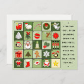 クリスマスカウントダウンホリデーカード シーズンポストカード (正面/裏面)