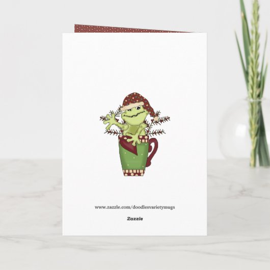 クリスマスカエルの休日のグリーティングカード シーズンカード (裏面)