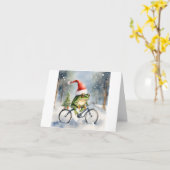 クリスマスカエルの休日 カード (黄色い花)