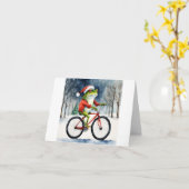 クリスマスカエルの挨拶 カード (黄色い花)