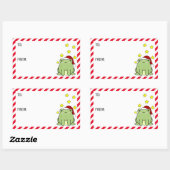 クリスマスカエル 長方形シール (シート)