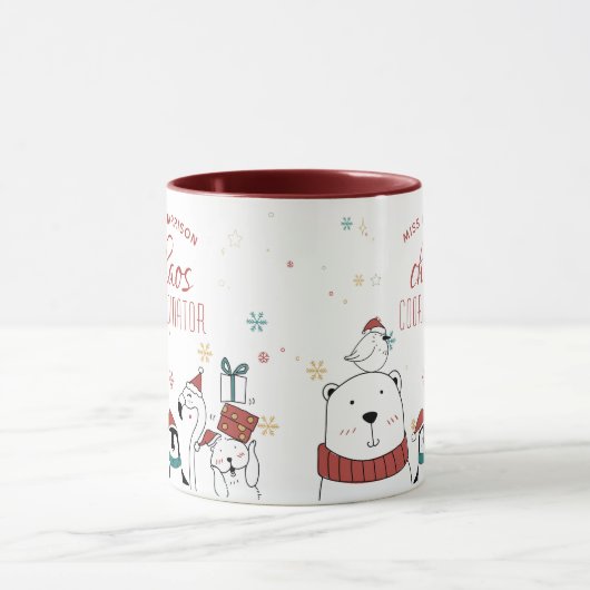 クリスマスカオスコーディネーターパーソナライズされたコーヒー マグカップ (中央)