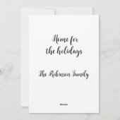 クリスマスカクタスとプレゼントを家の前に置いて シーズンカード (裏面)