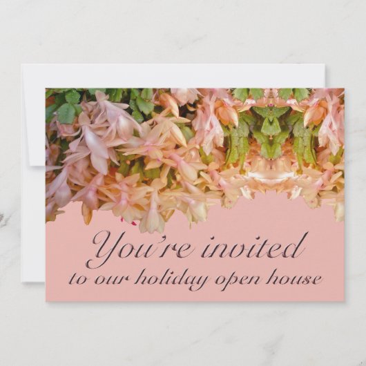 クリスマスカクタスのオープンハウスへのご招待 招待状 (正面)