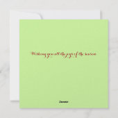 クリスマスカクタスのグリーティングカード シーズンカード (裏面)