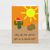 クリスマスカクタスのジョーク カード (正面)