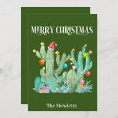 クリスマスカクタス砂漠南西部おめでとう シーズンカード (正面/裏面)