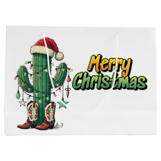 クリスマスカクタス ラージペーパーバッグ (裏面)
