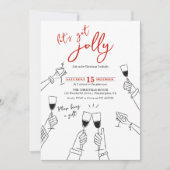 クリスマスカクテルすてきパーティーを取ろう予測できな 招待状 (正面)