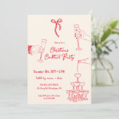 クリスマスカクテルのパーティーお洒落招待 案内状 (スタンド正面)