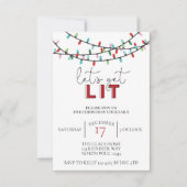 クリスマスカクテルのフレンドサスパーティーをライトアップ 招待状 (正面)