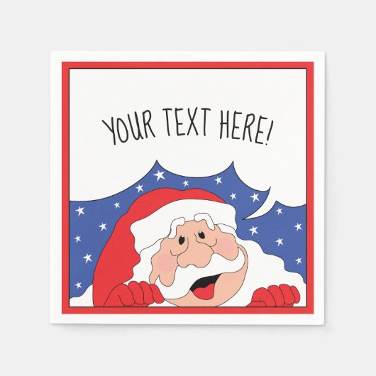 クリスマスカクテルをパーソナライズするナプキンス・サンタ スタンダードカクテルナプキン (正面)