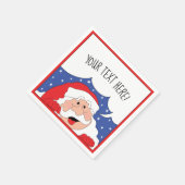 クリスマスカクテルをパーソナライズするナプキンス・サンタ スタンダードカクテルナプキン (角)