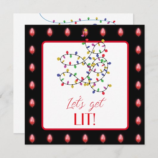 クリスマスカクテルをライトアップしよう招待状 招待状 (正面/裏面)