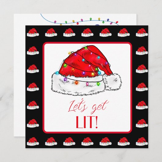 クリスマスカクテルをライトアップしよう招待状 招待状 (正面/裏面)