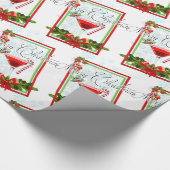 クリスマスカクテルウォーターカラーアート ラッピングペーパー (角)