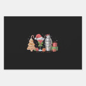 クリスマスカクテルエスプレッソマルティーニ飲料パーティー ラッピングペーパーシート (正面)