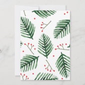 クリスマスカクテルパーティーエレガントエバーグリーン 招待状 (裏面)