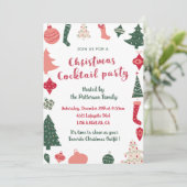 クリスマスカクテルパーティークリスマスパターン 招待状 (スタンド正面)