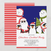 クリスマスカクテルパーティークール招待状サンタベア 招待状 (正面/裏面)