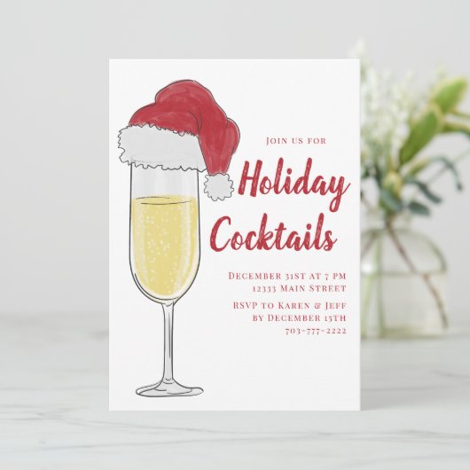 クリスマスカクテルパーティーシャンパンプロセッコ 招待状 (スタンド正面)